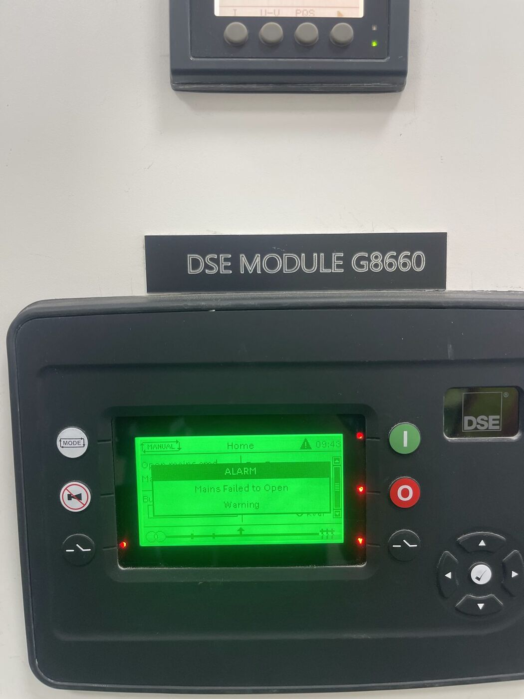 Generator controller displaying status during a generator load test